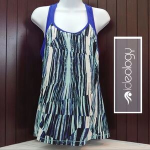 Ideology Activewear Top, Size L, Blue/Black/White/Teal